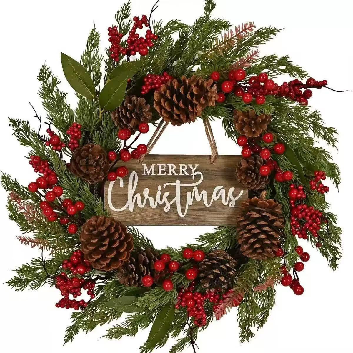 50cm Christmas Door Wreath Christmas Door Garland