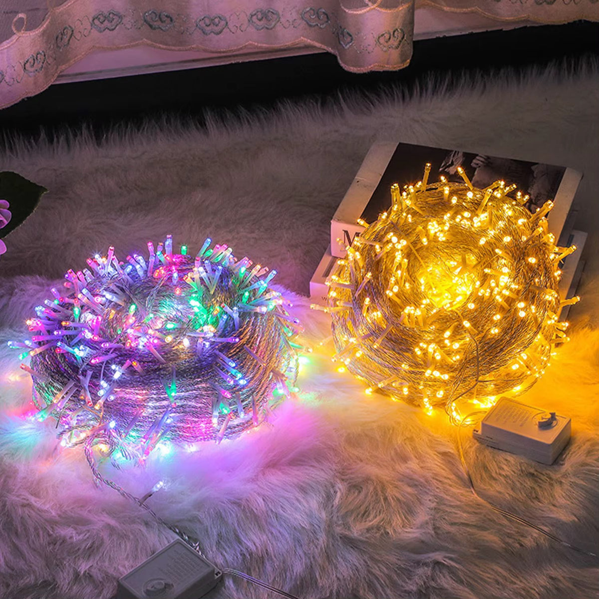 10M LED Multi Coloured Warm Christmas Fairy String Lights