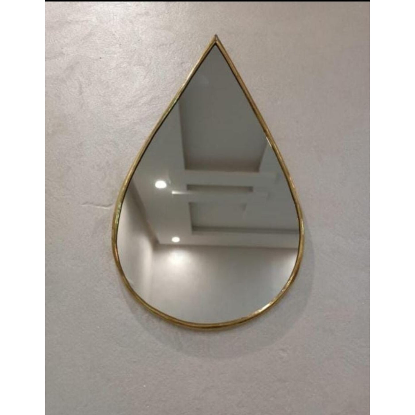 Teardrop Shaped Gold Decorative Mirror