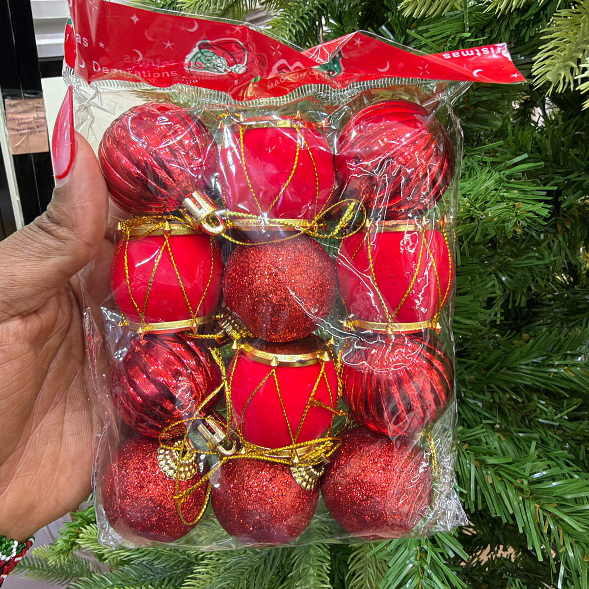 Mixed Christmas Ornament Ball And Drum Set