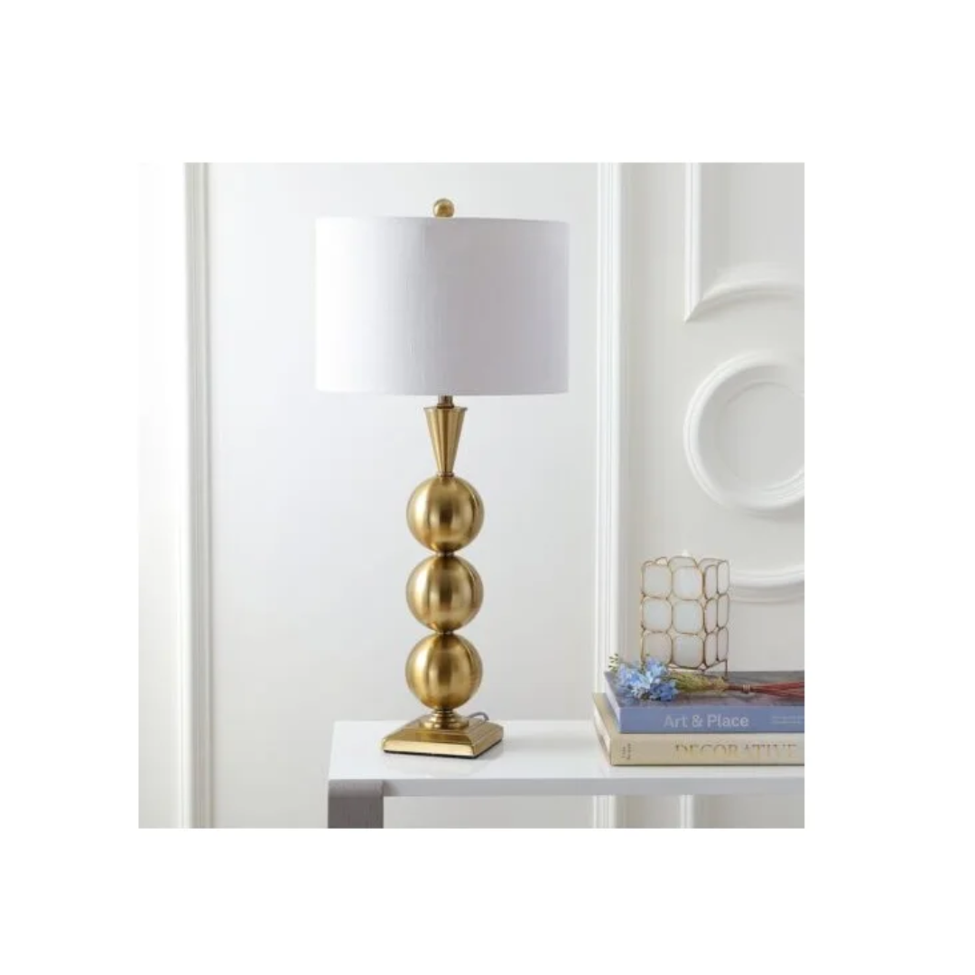 Triple Sphere Brass Table Lamp