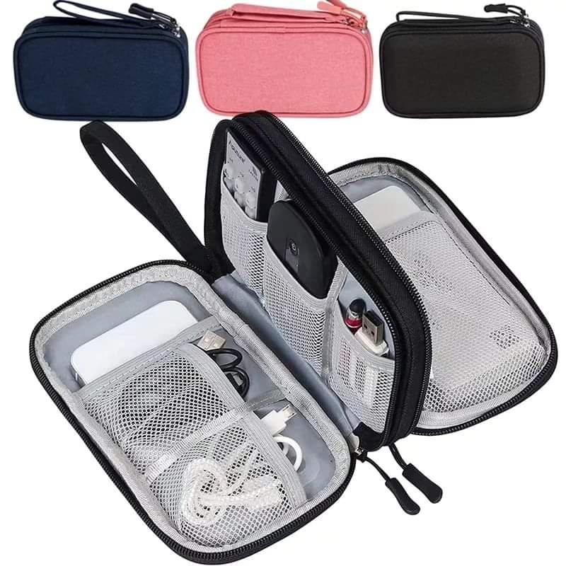 Portable Travel Cable and Electronics Organizer Pouch