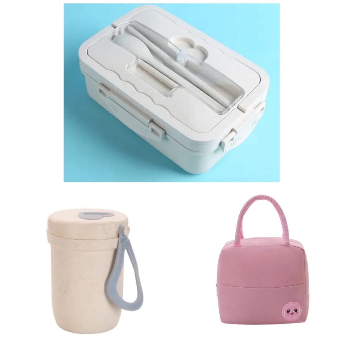 3 in 1 Microwaveable Lunch Box Combo Set