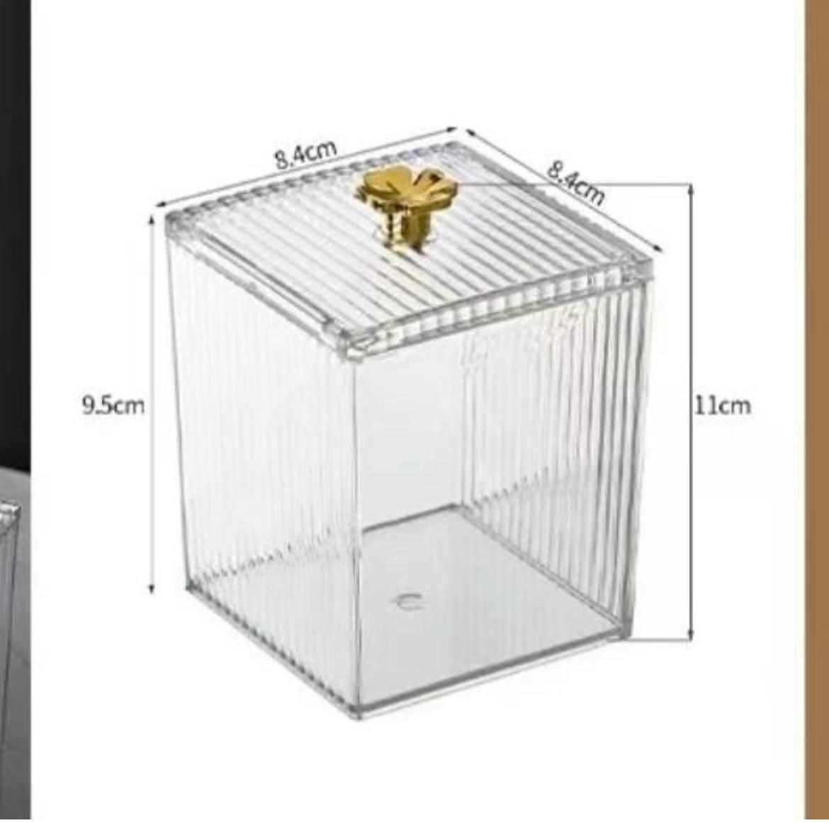Multifunction Clear Acrylic Cotton Swab and Makeup Pad Storage Box