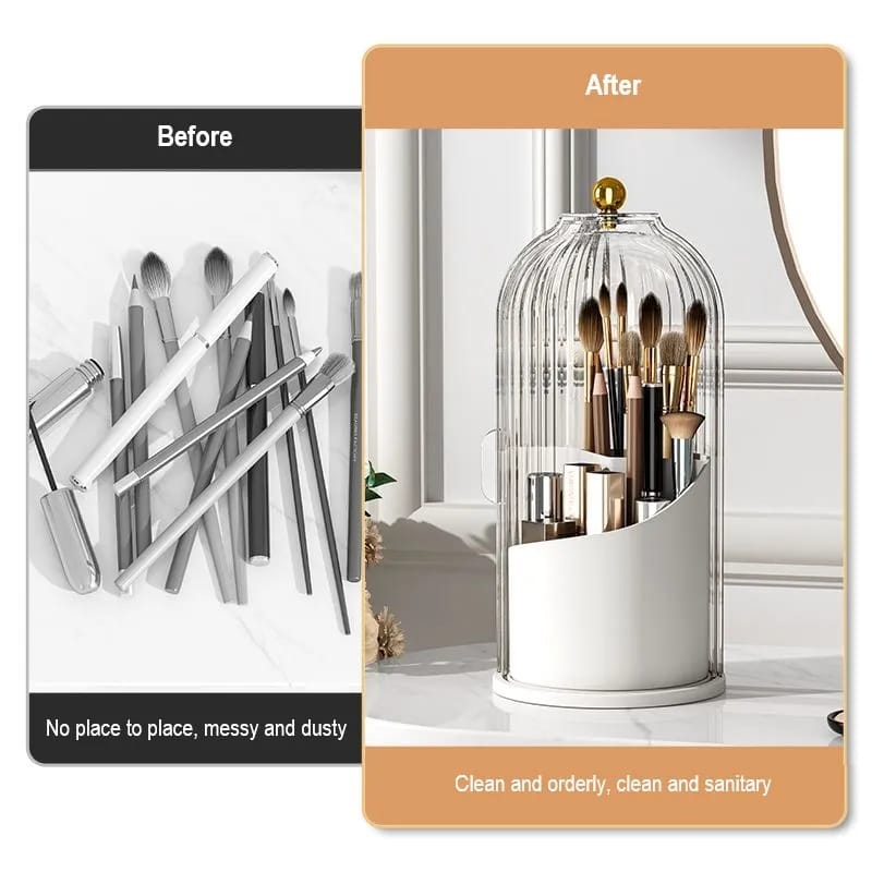 Rotating makeup brushes