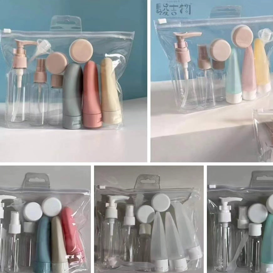 11pc Travel lotion bottles cosmetic set