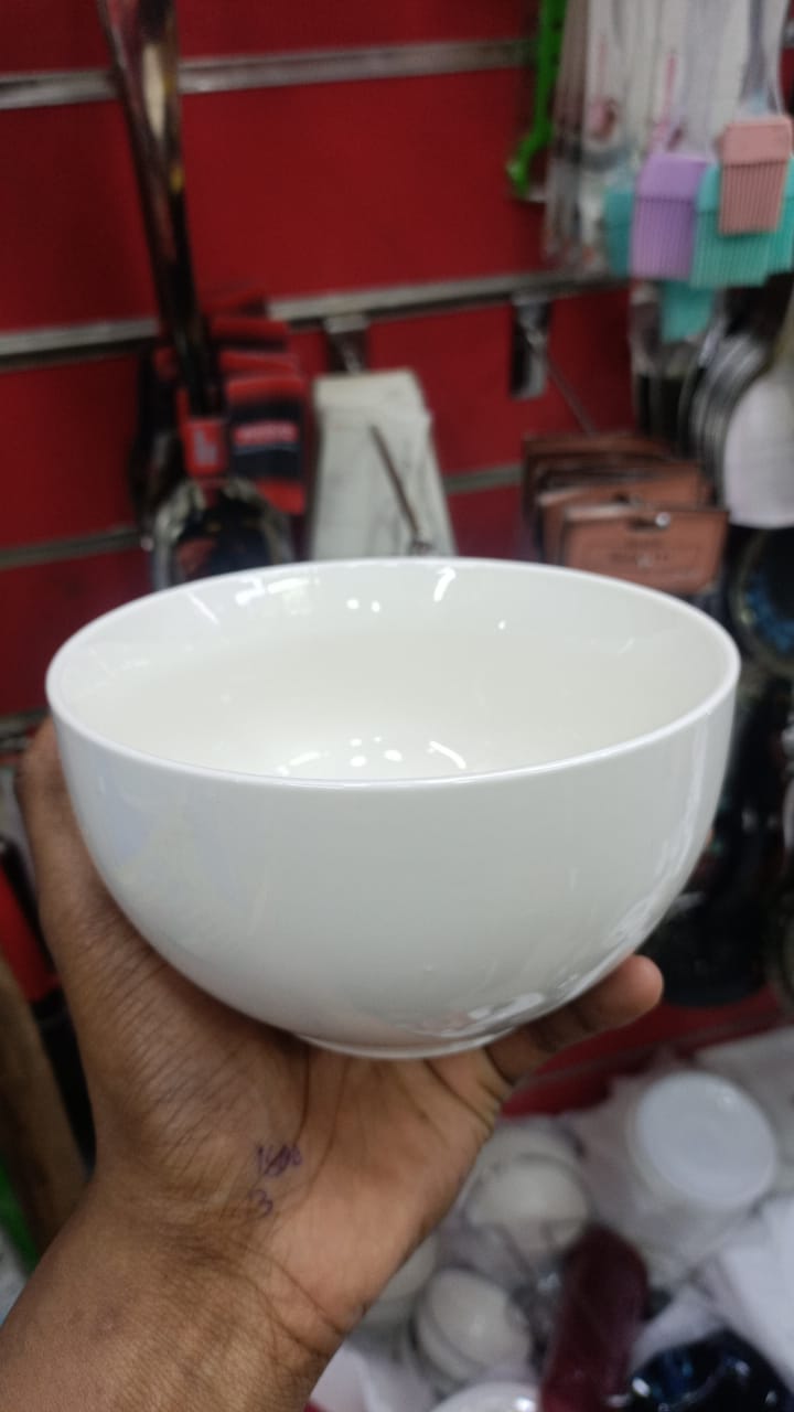 6Pcs white ceramic bowls