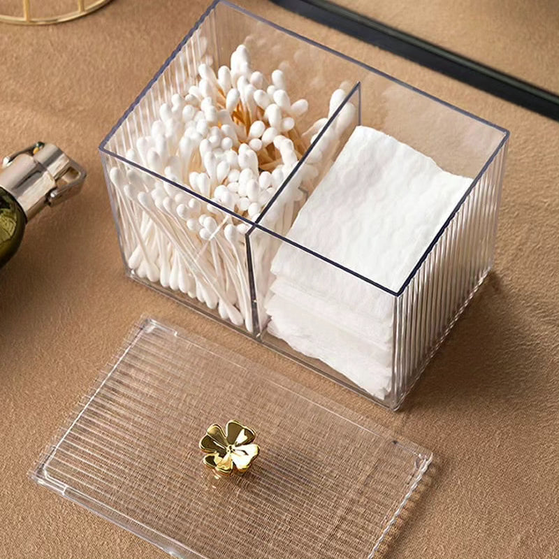 Acrylic Desktop Dust-Proof Cosmetic and Cotton Swabs Storage Box