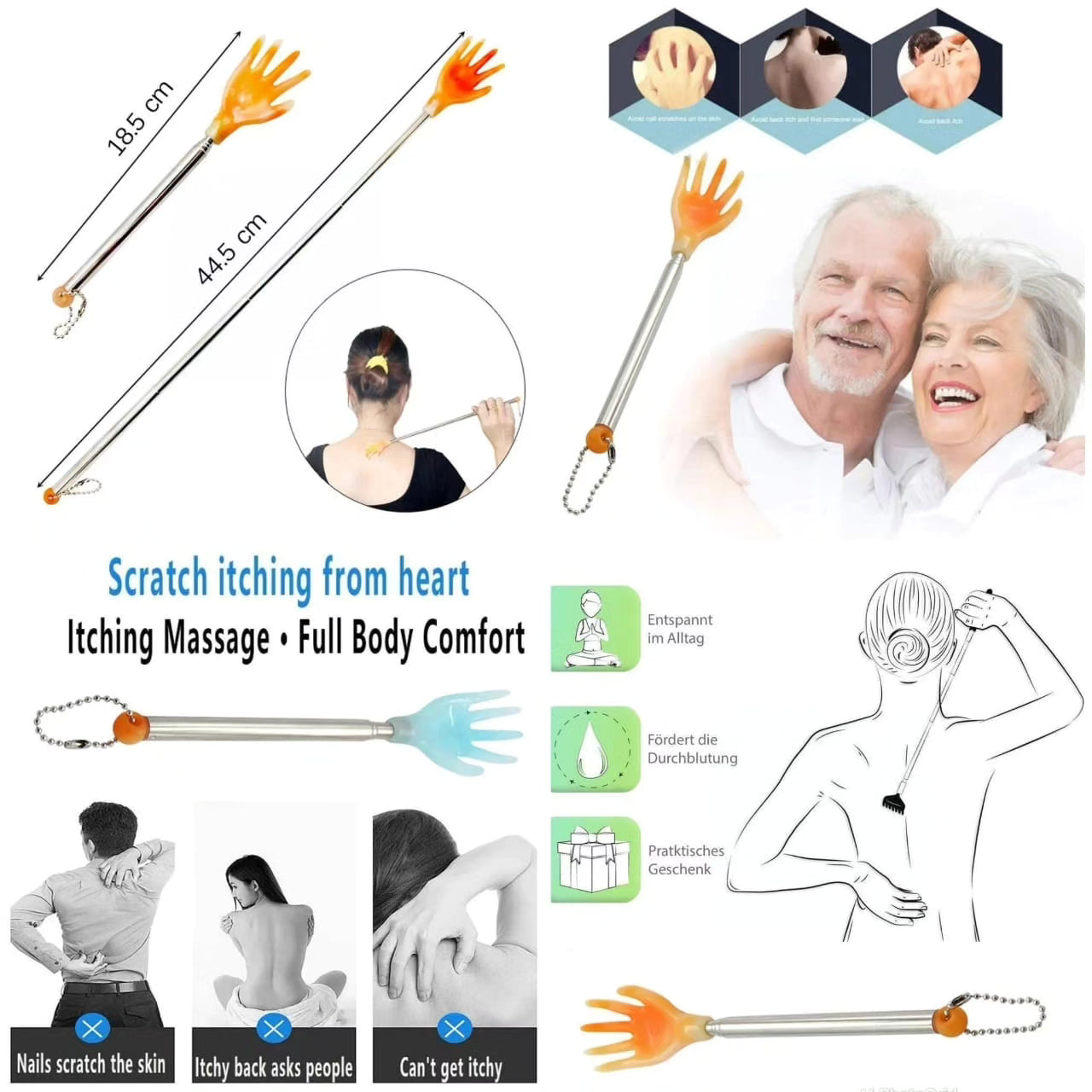 Telescopic Silicone Hand Back Scratcher