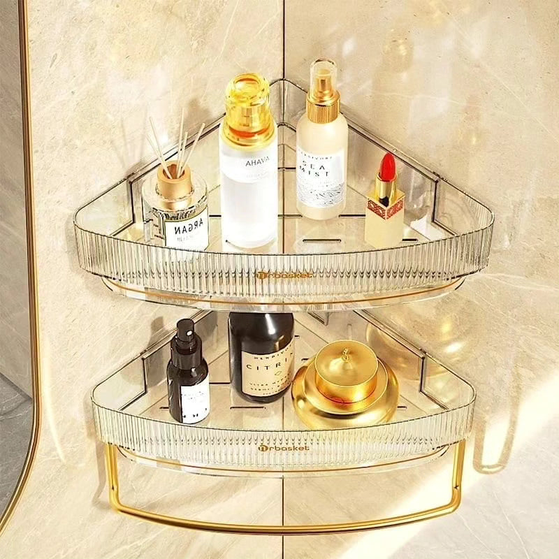 Acrylic Punch Free Bathroom Corner Shelf