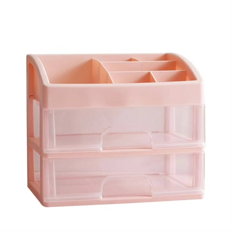 Cute White Cosmetic Storage Box Organizer with Drawers
