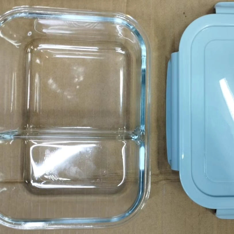 Partitioned glass lunch box
