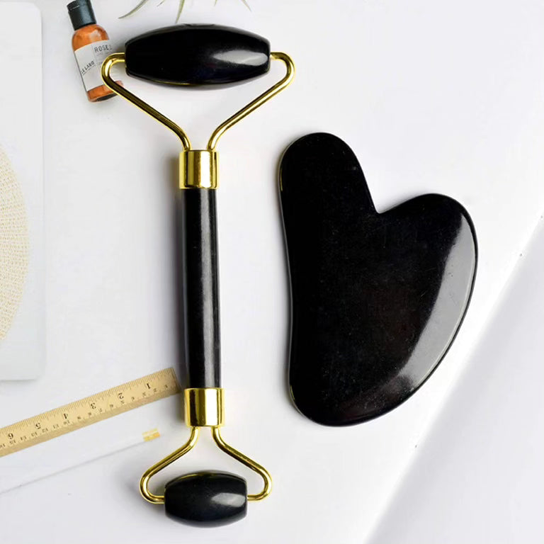 Natural Stone Gua Sha and Dermal Facial Roller Massager