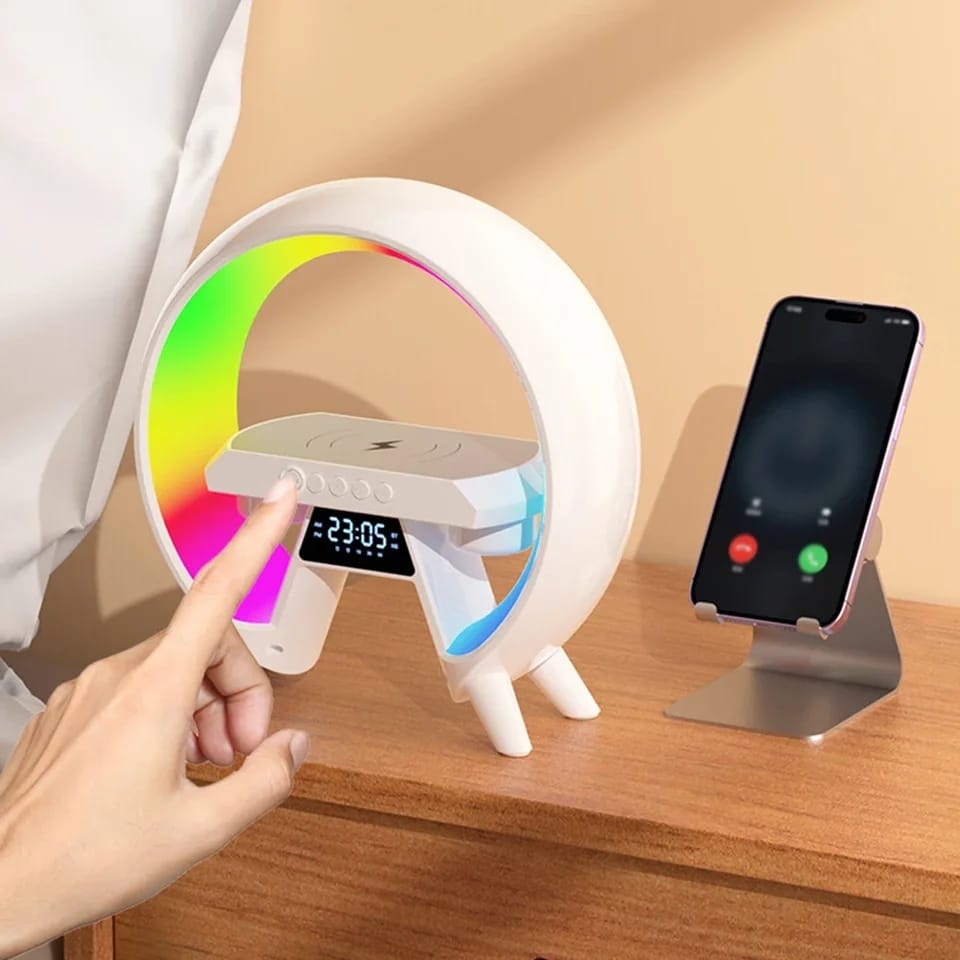 Multifunctional Lamp with Wireless Charger and Bluetooth Speaker