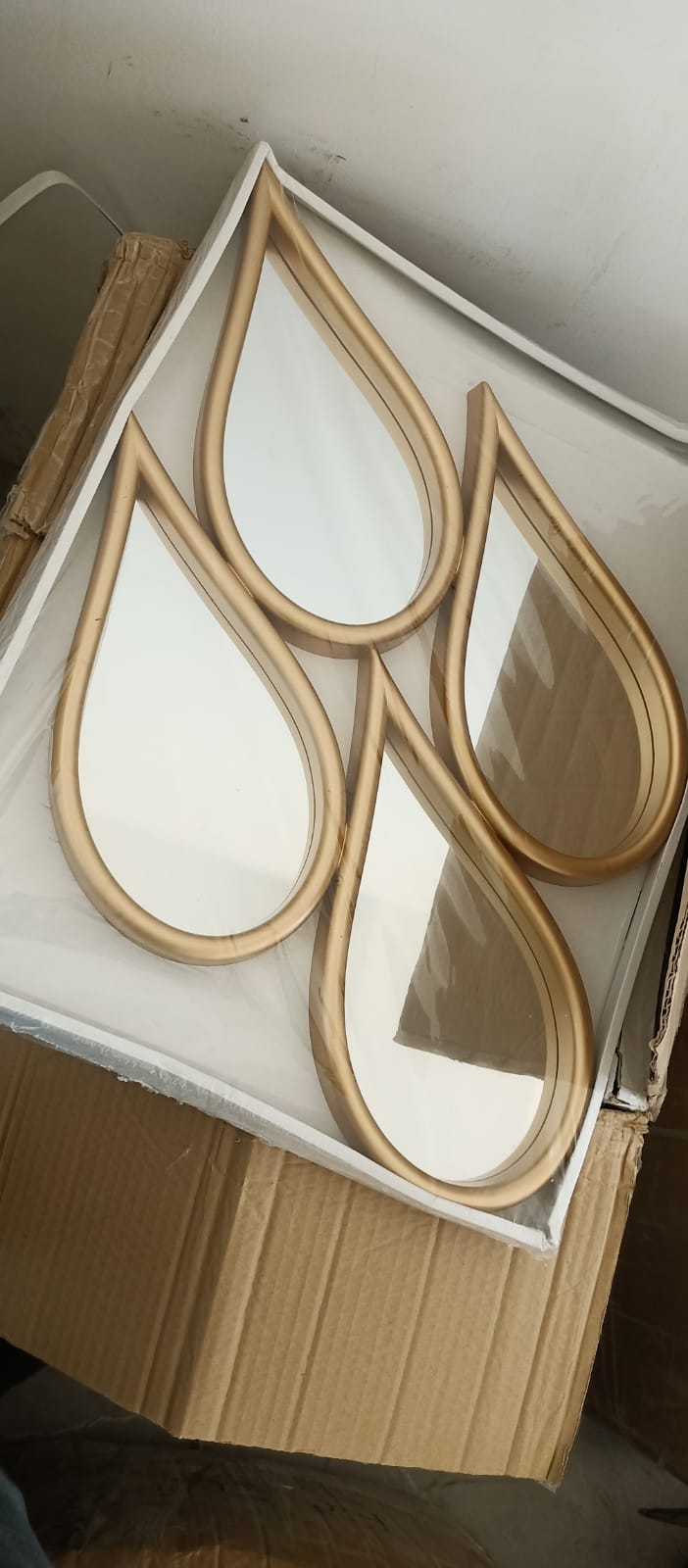Set of Four Teardrop Decorative Wall Mirrors