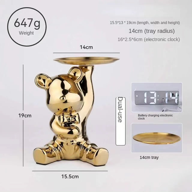 Personality Bear Money Box and Alarm Clock