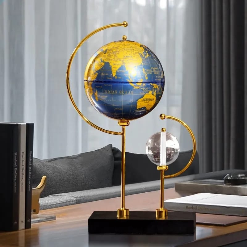 Luxury Creative Orbital Globe and Crystal Sphere Desk Decor