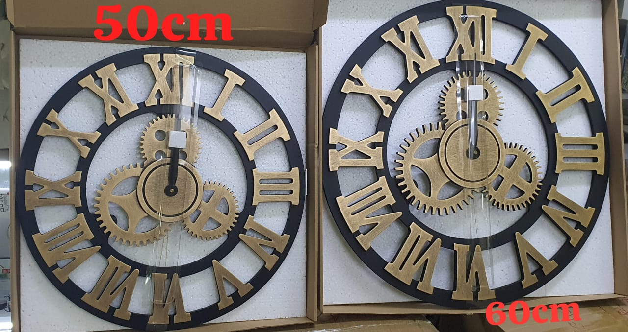 Roman Numeral Gear Wall Clock