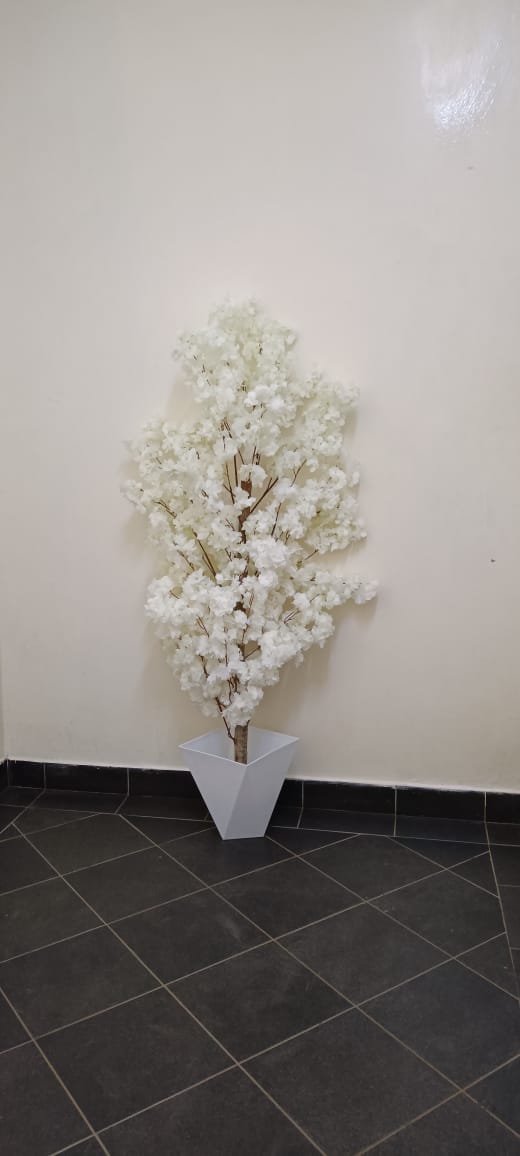 A tall 150cm artificial cherry blossom plant with pink flowers