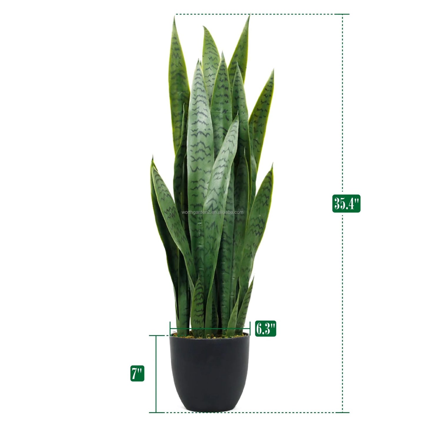 Real Touch Green Sansevieria Snake Plant