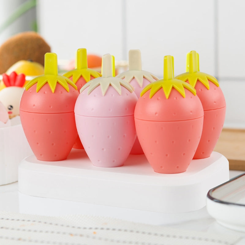 6 Grids strawberry ice cream popsicle mold