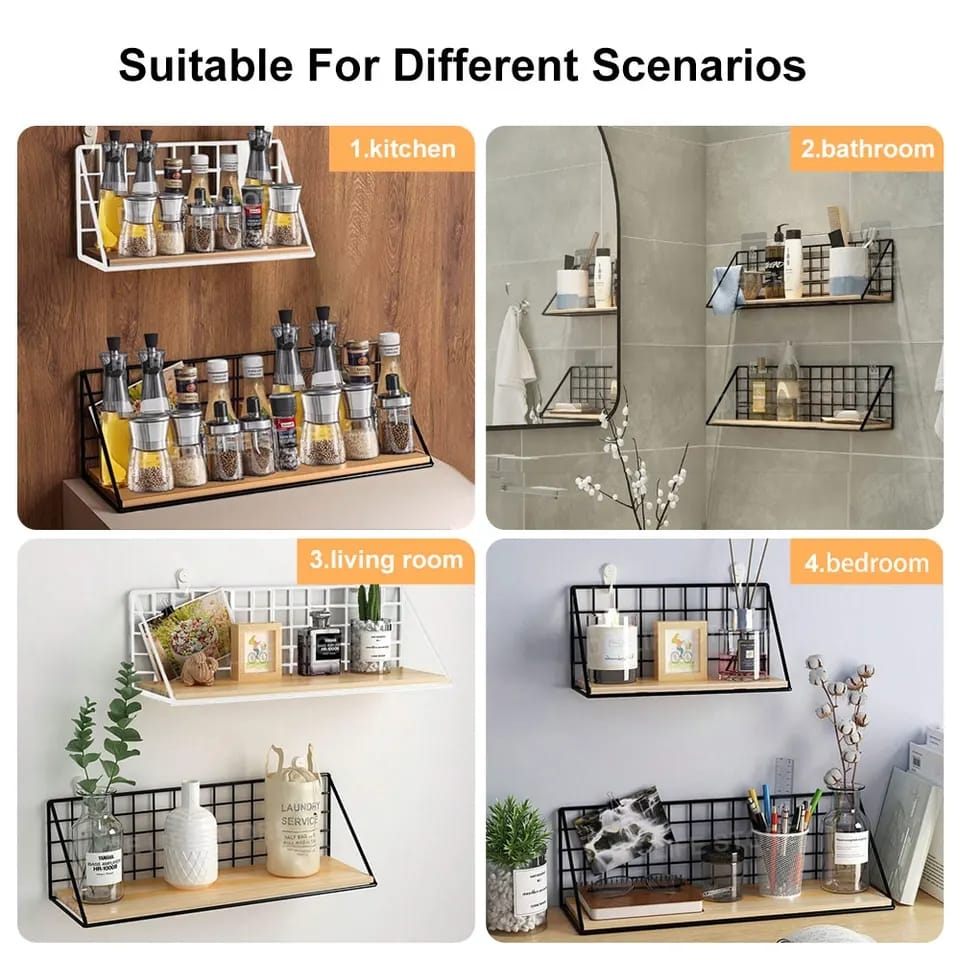 Wooden Spice Rack and Wall Mounted Organizer