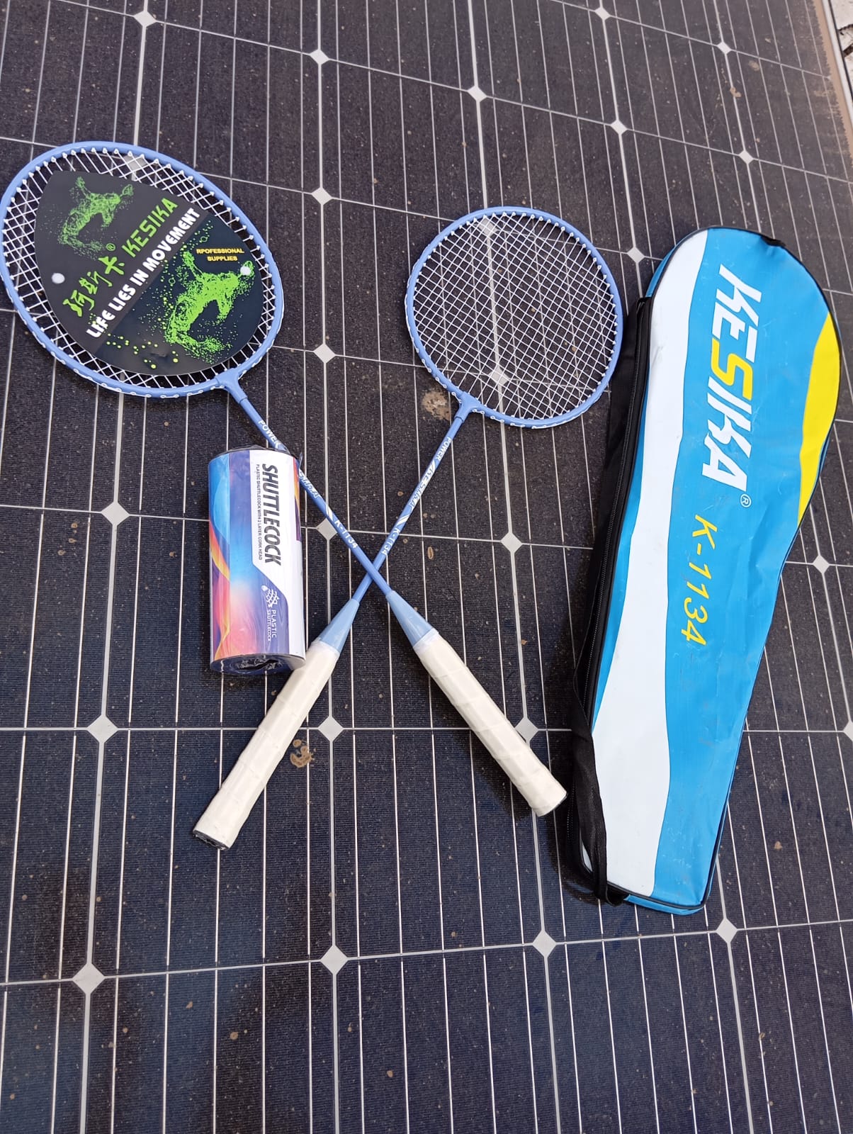 Complete Double Badminton Racket Set with Shuttlecocks and Carrying Bag
