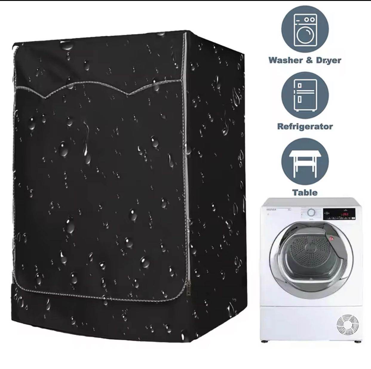 Black Washing machine cover gha