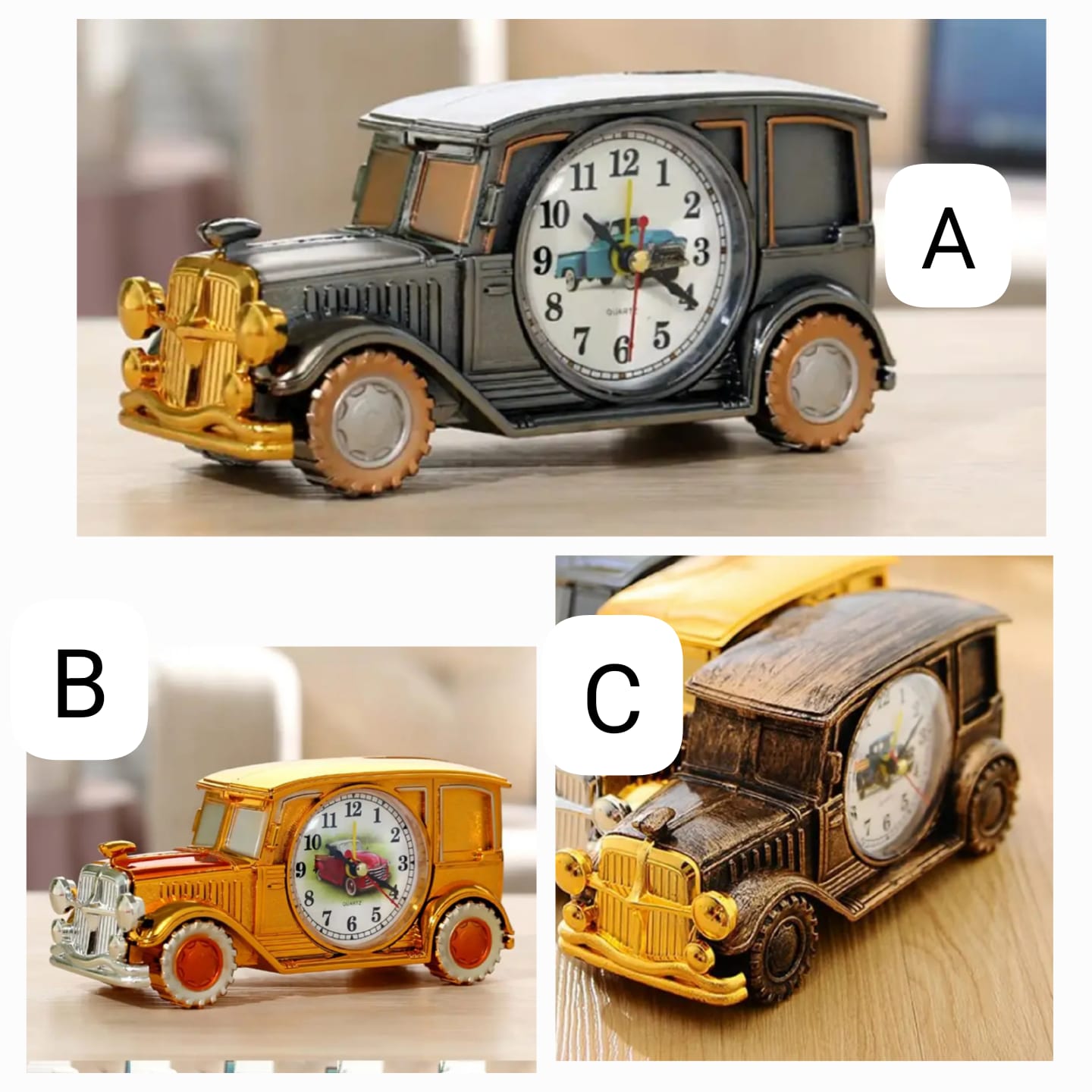Retro Vintage Car Desktop Alarm Clock