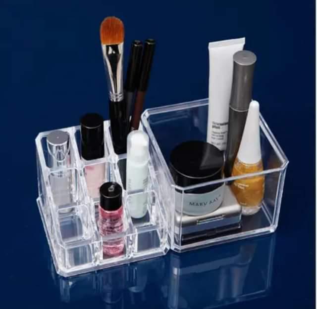 2-in-1 Modular Clear Acrylic Cosmetic Storage and Jewelry Organizer
