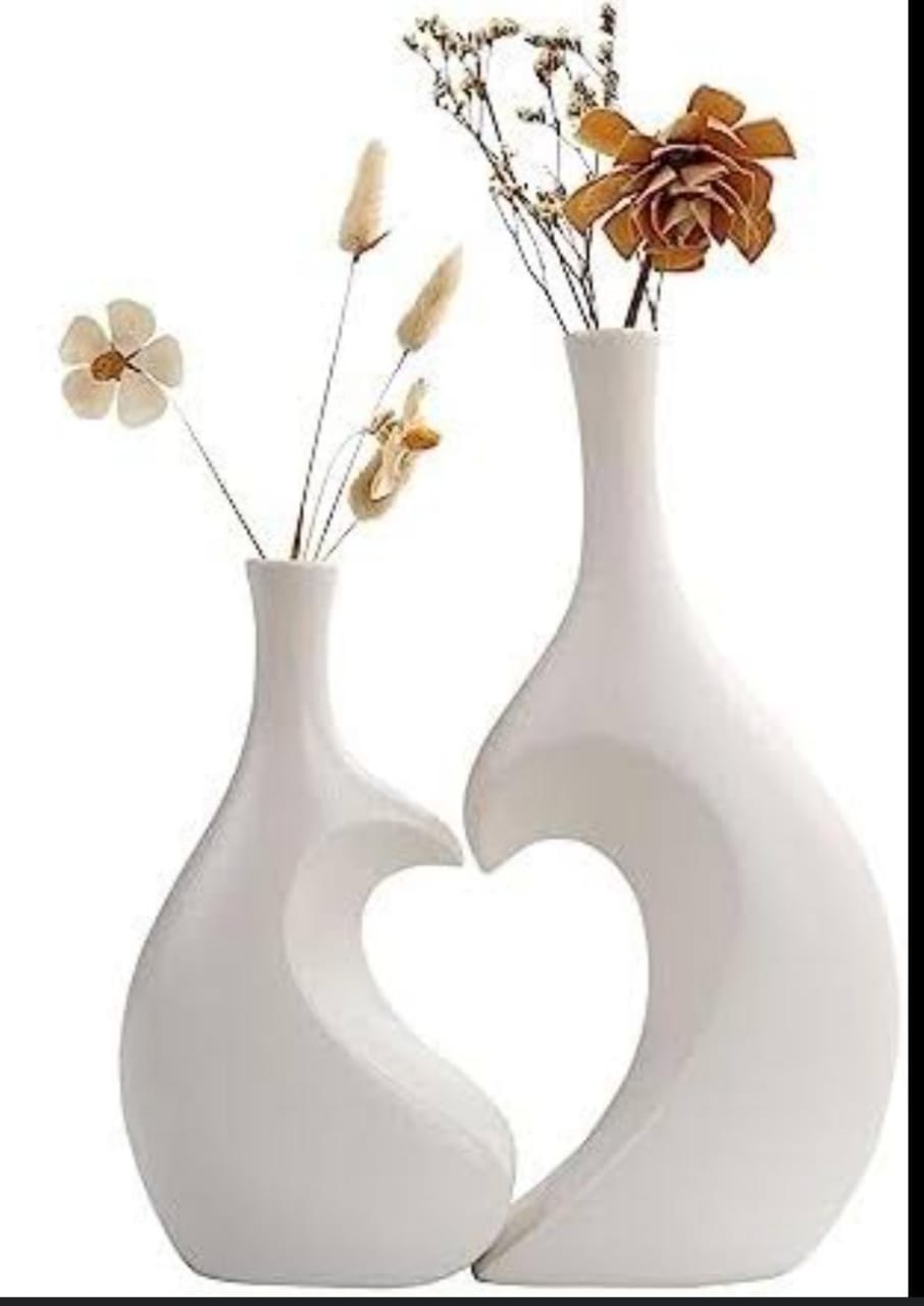 Interlocking Heart Ceramic Decorative Vase
