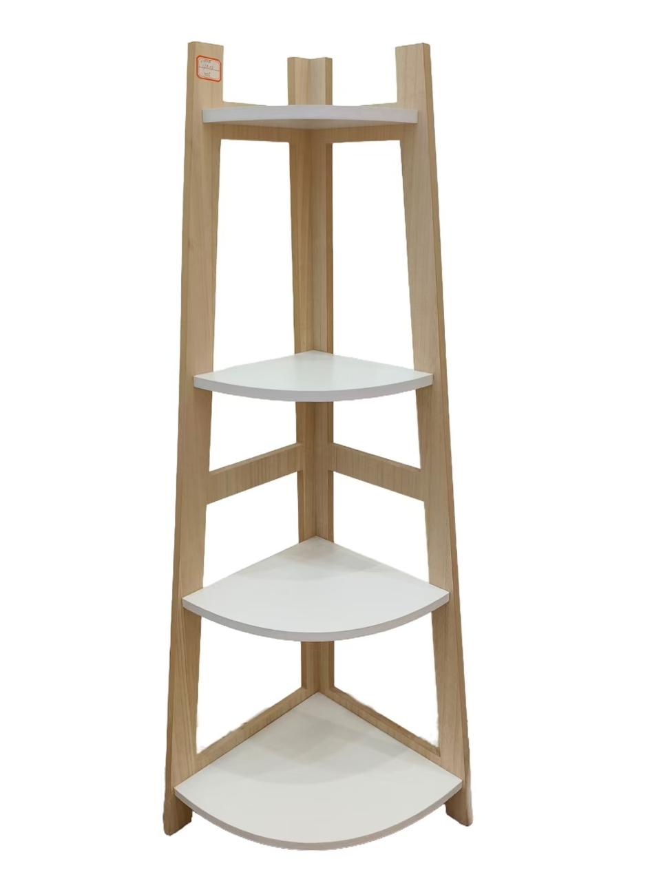 Modern 4-Tier Wooden A-Frame Corner Storage and Display Shelf