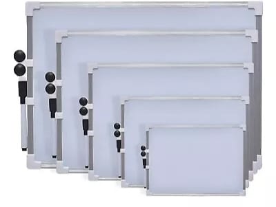 Double-Sided Magnetic Dry Erase Whiteboard Set with Aluminum Frame