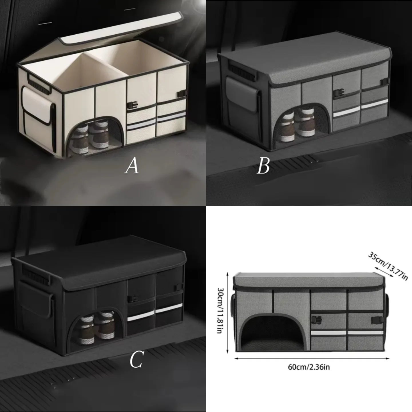 Foldable car trunk storage box