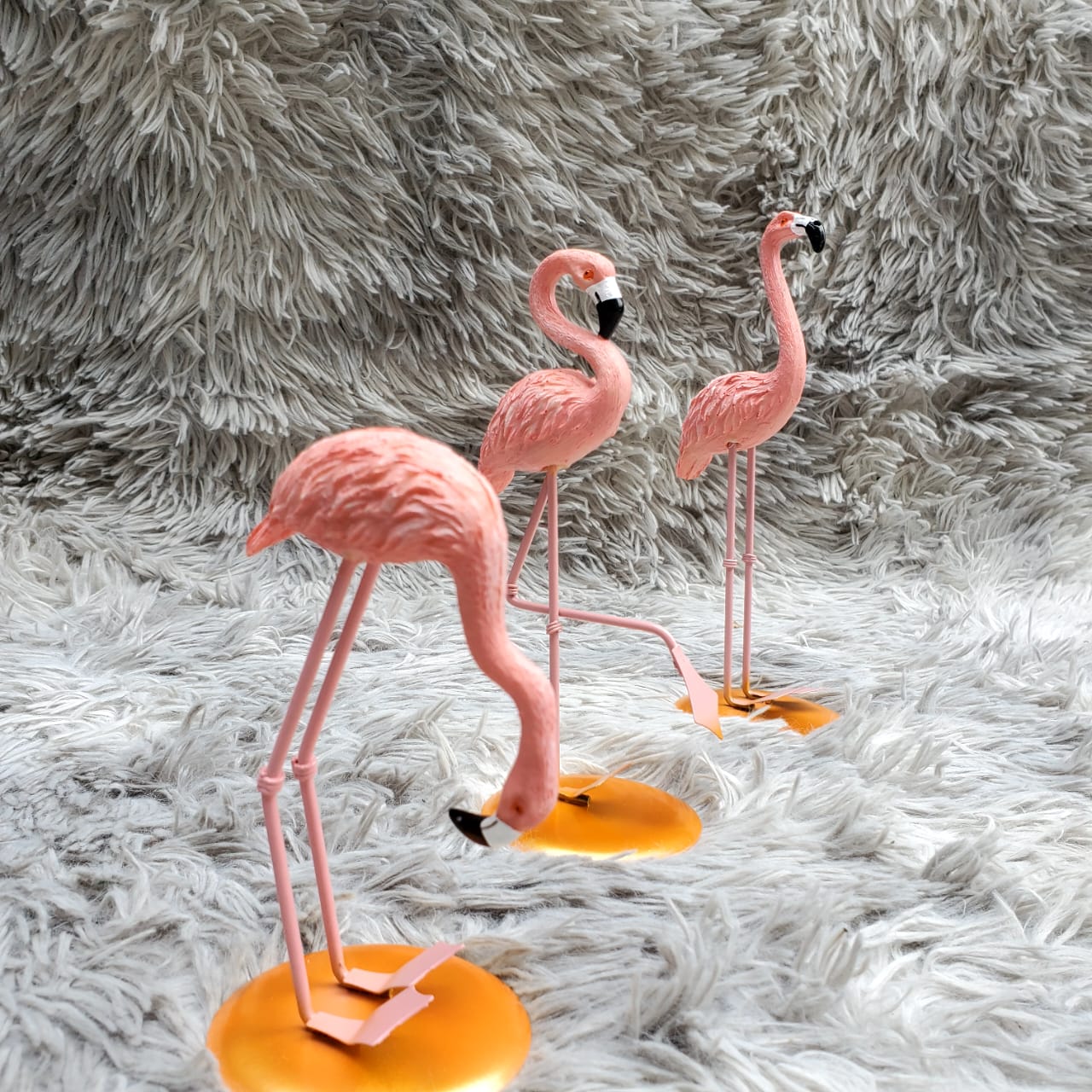 Pink Flamingo Decorative Ornament Set