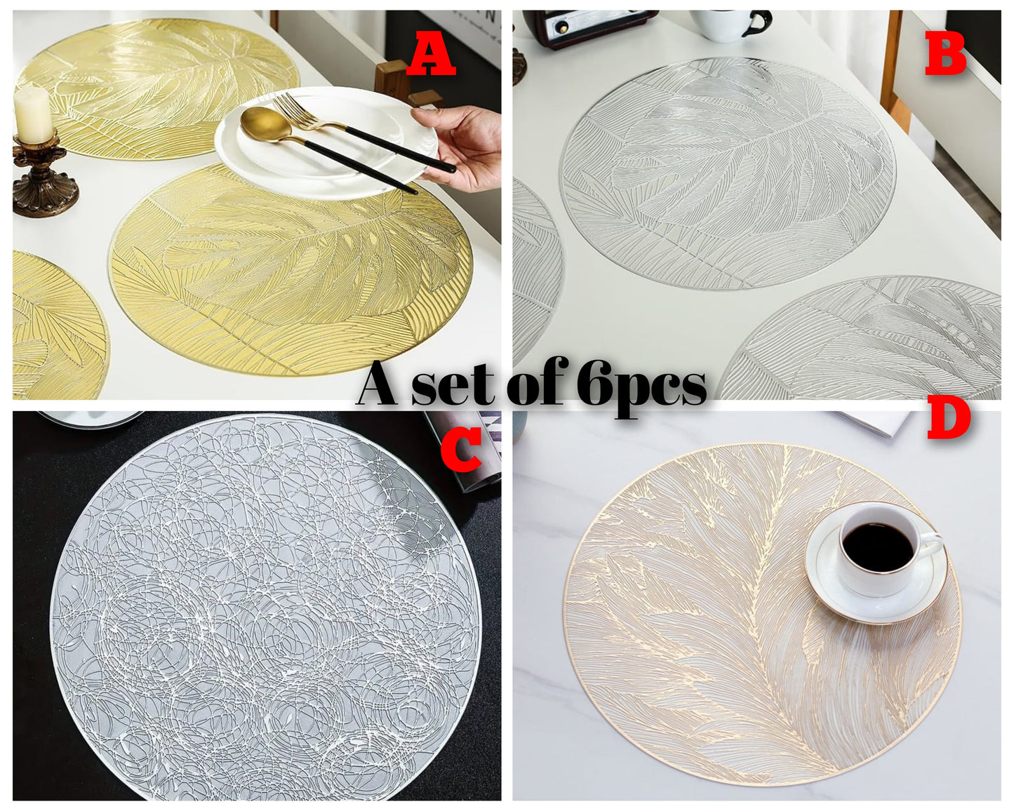 6pcs Non-woven Table Mats