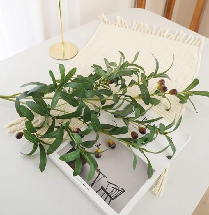 Artificial Green leaf Faux Olive plant