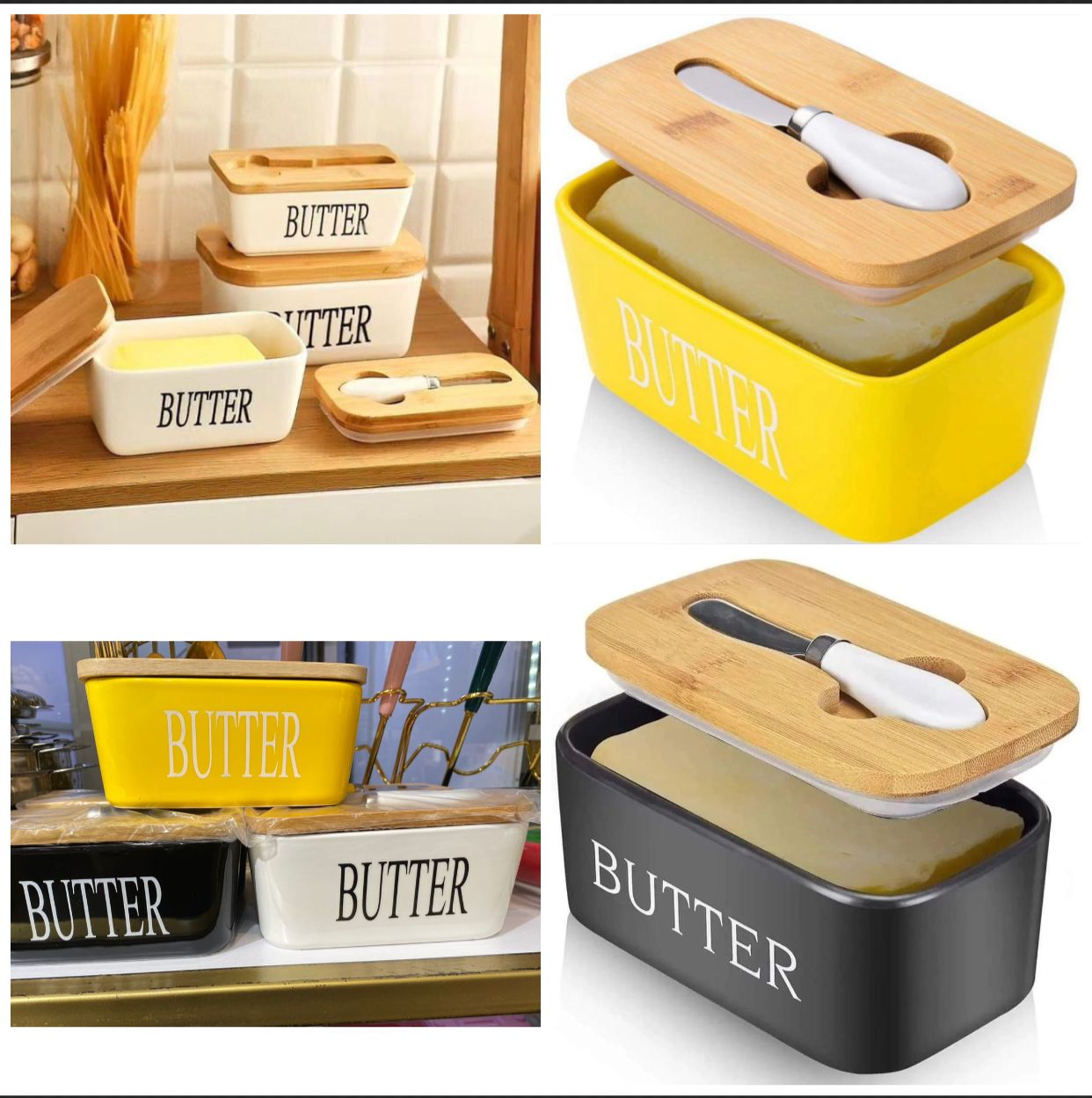 Ceramic Butter Storage Container with Knife Kit