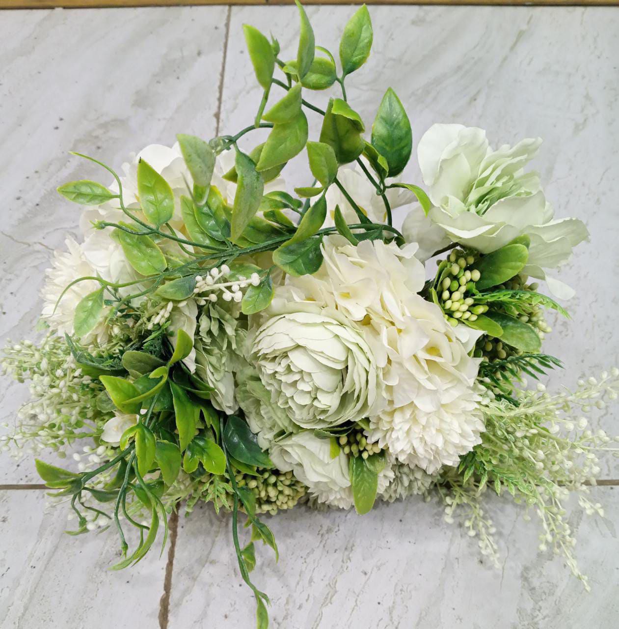 Ten Head Artificial Hydrangea Silk Flower Bouquet