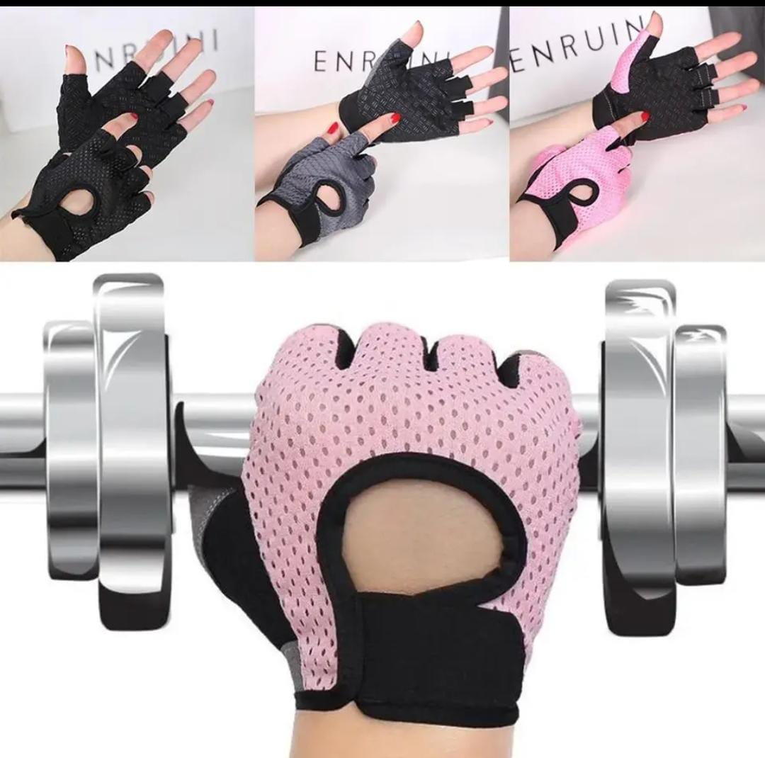 Breathable Mesh Half-Finger Weightlifting and Gym Gloves