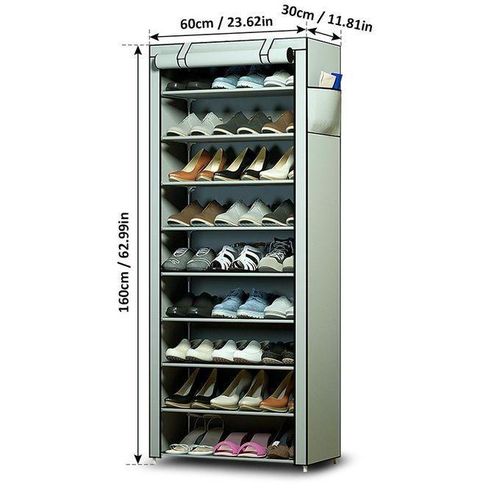 Grey dust proof shoe rack
