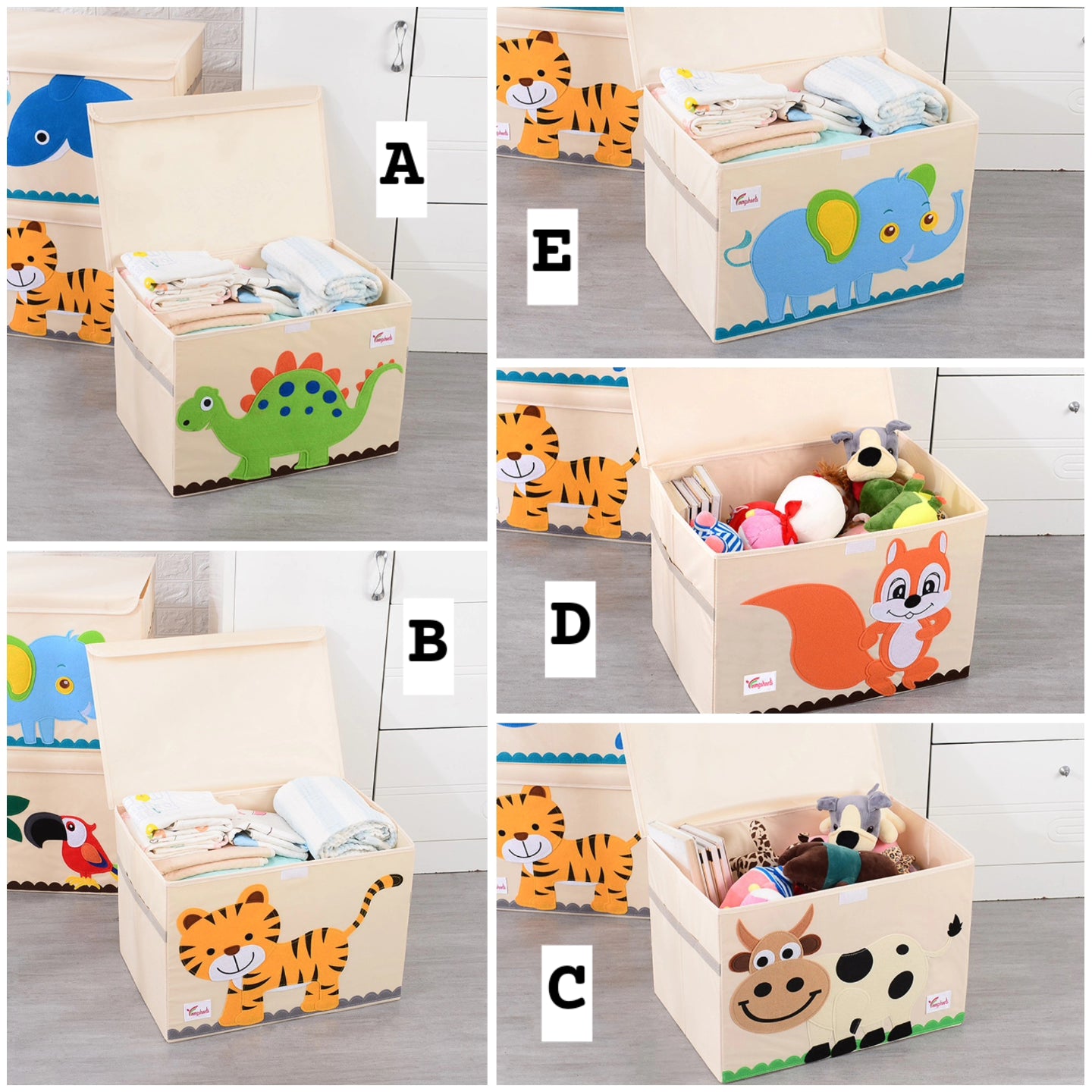 Folding Kids Storage Box with Lid