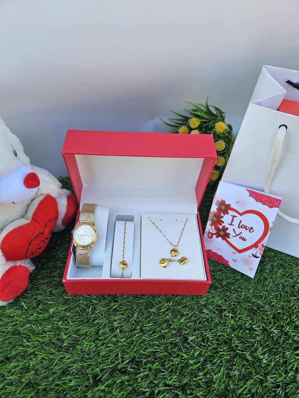 Valentines Ladies 5-in-1 Complete Watch and Jewelry Gift Pack