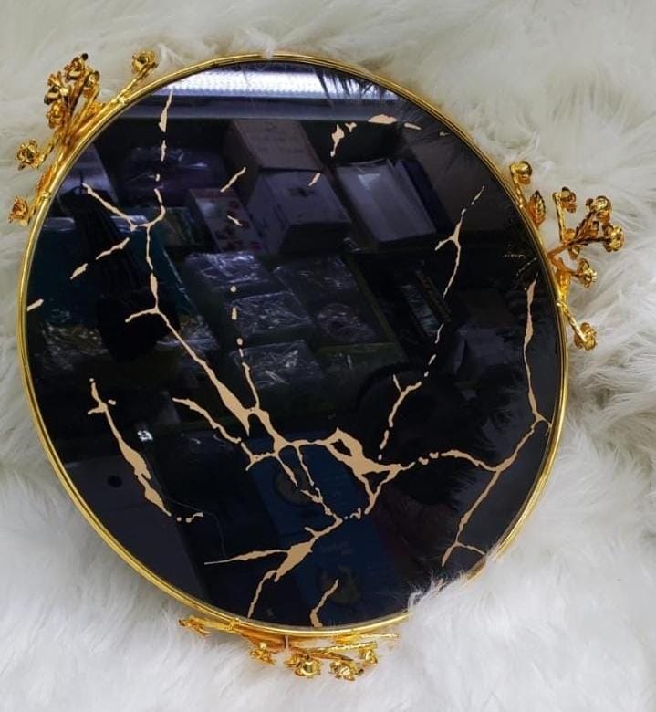 Marble Tempered Glass Vanity Tray