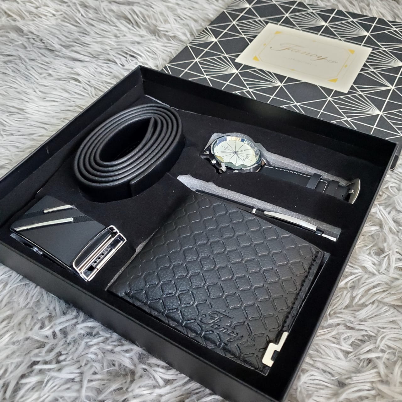 4-in-1 Black Fancy Men's Gift Set