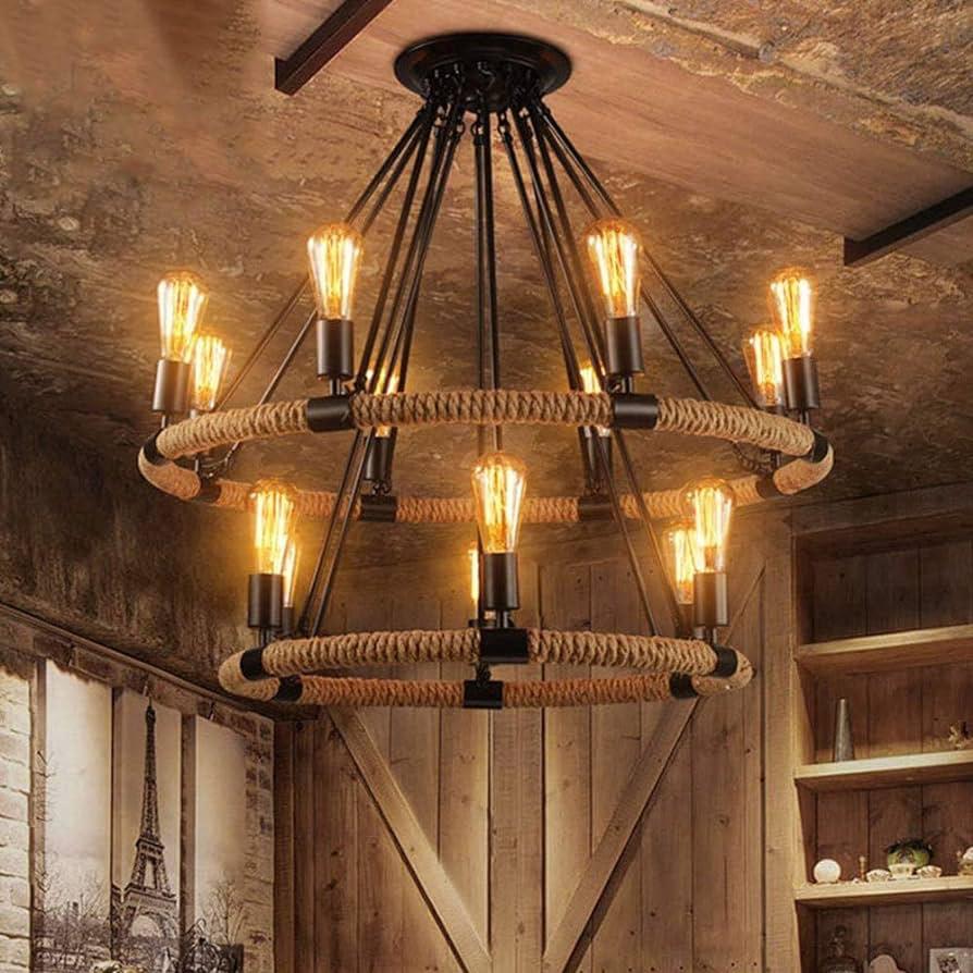 14 Bulb Rope Chandelier