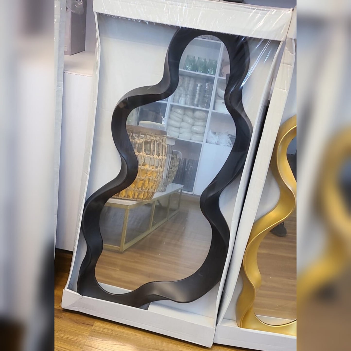 Curved Abstract Wall Mirror