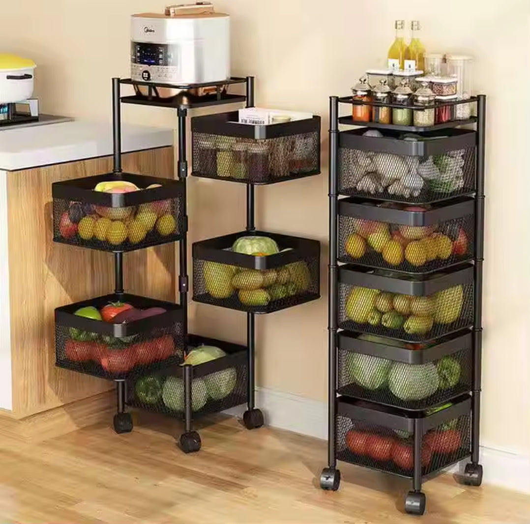 5 Tier Square Rotating Vegetable Rack