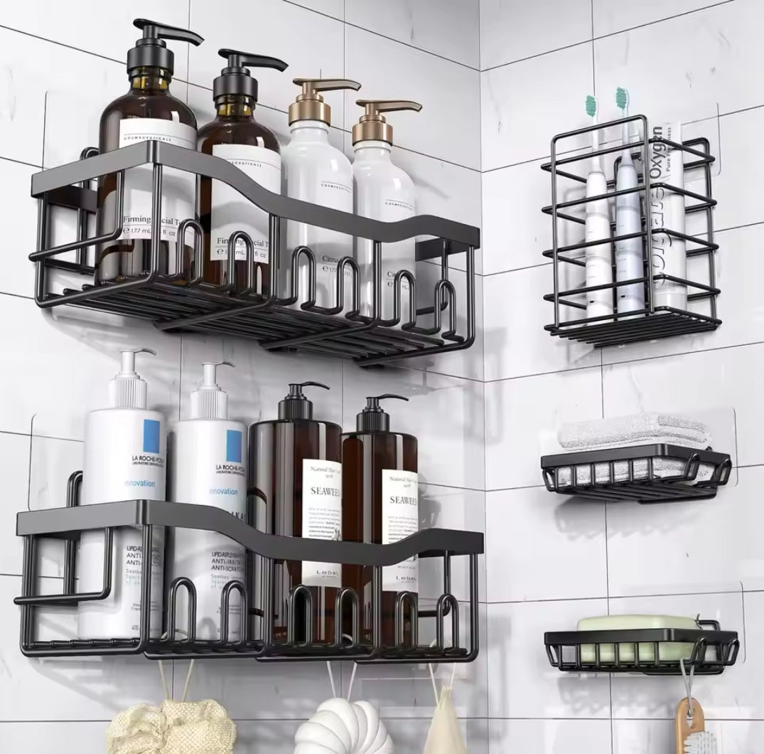 6pcs Rectangular shower caddy