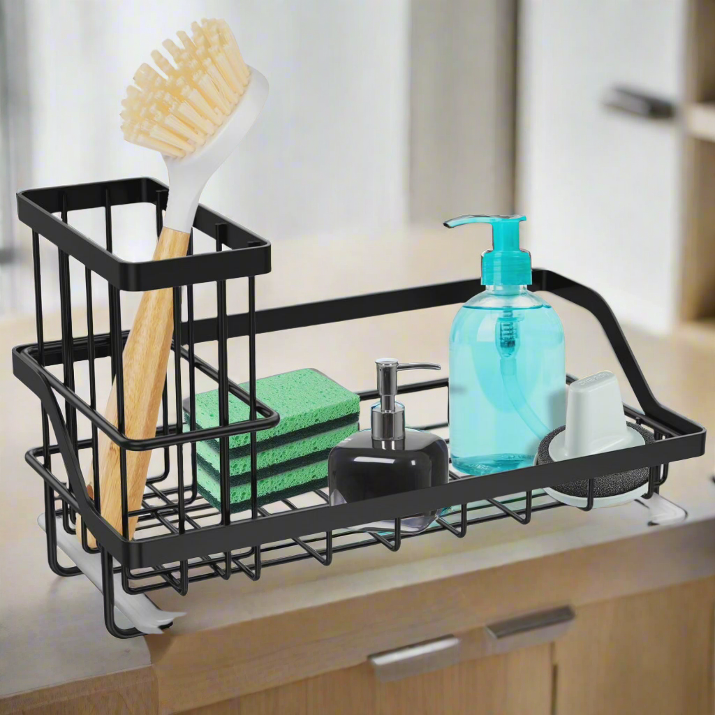 Stainless Steel Faucet Caddy Kitchen Sink Drain Rack and Organizer gha